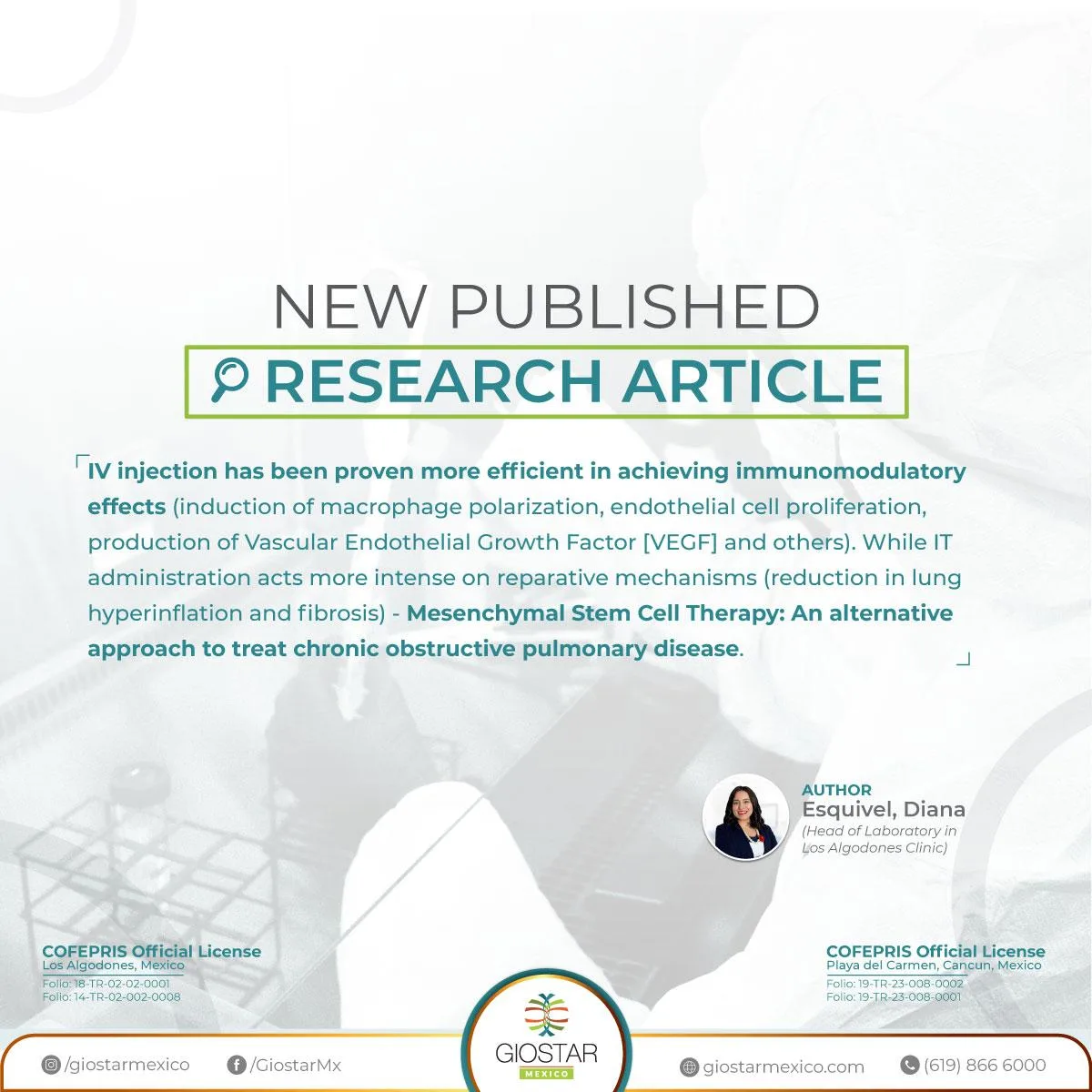 Stem cell therapy research by Giostar
