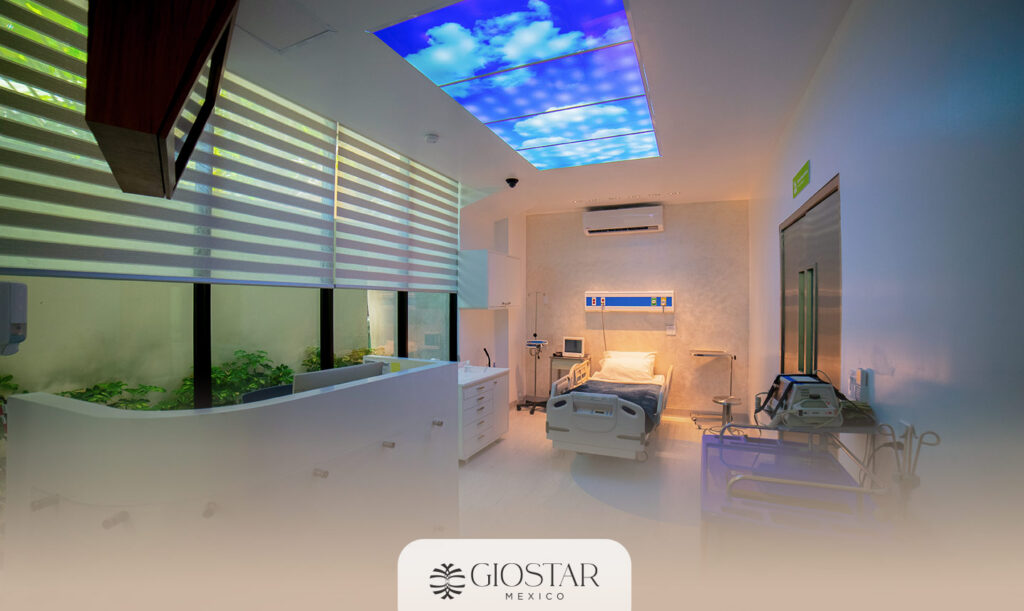 Modern treatment room at a stem cell therapy clinic in Mexico prepared for patient consultations and regenerative medicine procedures.